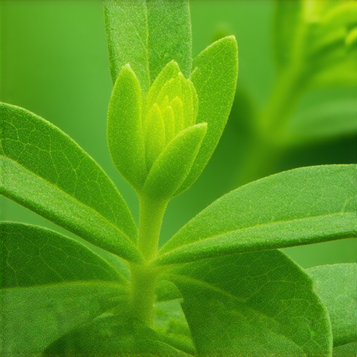 百里香植物的特寫展示，強調其新鮮葉片與細緻花朵，背景為綠色環境，更顯其自然能量，象徵提升生活品質的香草，適合烹飪與保健用途。