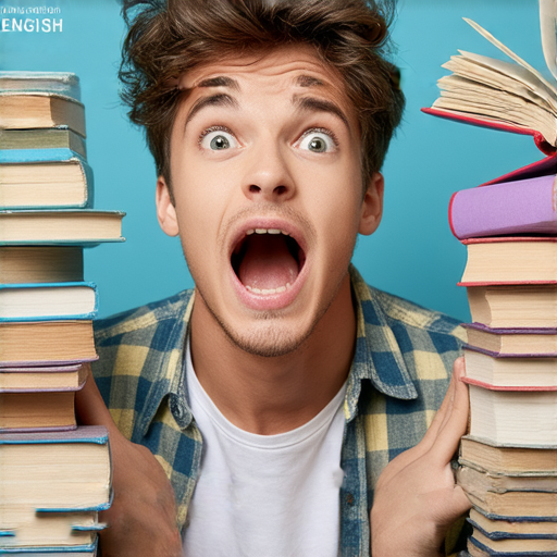 一位自信的年輕人正在表達英語，周圍環繞著書籍和創意元素，展示主動溝通的技巧，讓英文表達更具魅力，吸引觀眾的注意力和興趣。