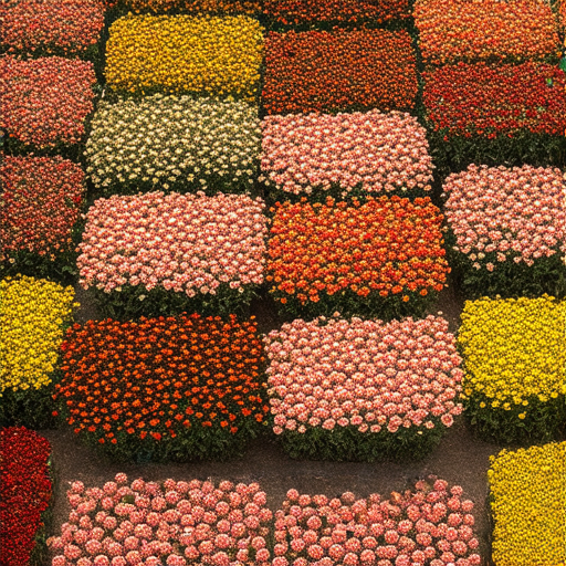 年宵花市內部熱鬧場景，各種色彩繽紛的年宵花卉吸引民眾，展示滿滿新年氣氛，讓人感受到花卉的魅力與祝福，為新年增添色彩與喜慶。