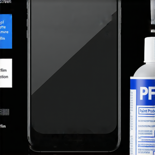 不讓手機受傷的PPF保護膜與噴霧，展示如何簡單有效保護手機，圖片中可見手機屏幕與保護膜的完美貼合，保護效果一目了然。