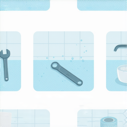 廁所地板漏水修復過程示範，五個簡單步驟逐一解釋，圖中展示工具及材料，協助用戶快速解決漏水問題，保持廁所乾燥安全。