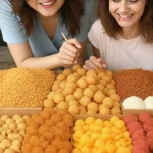 一位外籍老師與學生進行一對一英語教學，桌上擺滿色彩斑斕的點心，學習過程中充滿樂趣與互動，讓學習變得更加美味，體驗創新的學習方法。