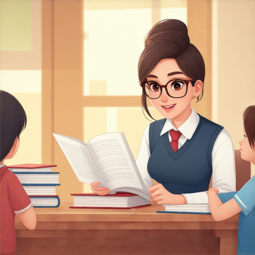 一位外籍英文老師正在針對學生進行一對一教學，學生表情專注，教室環境舒適，學習材料齊全，展現出個性化指導和提升英語能力的學習效果。