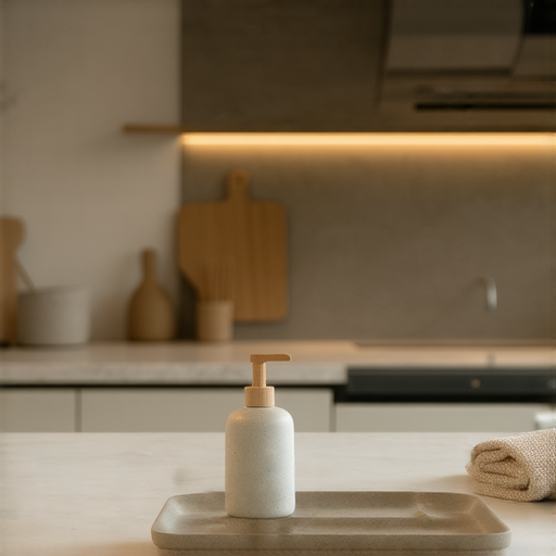 滴水盤的神祕功能展示，寓意提升生活品質的小物，強調其在家居收納與環保方面的優勢，鼓勵人們用創意改變日常生活，讓家庭更整潔與舒適。