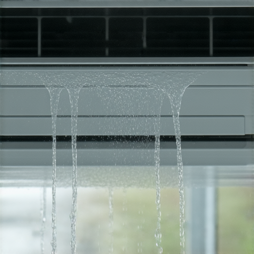 中央空調出風口滴水，顯示潛在問題，需立即檢查冷凝水排放系統和過濾網，避免造成室內潮濕及損壞。