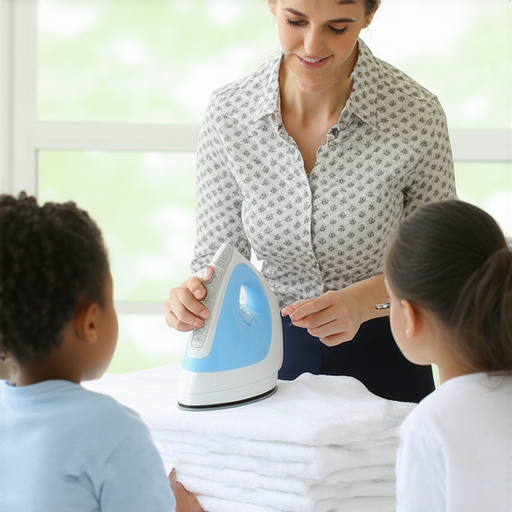 燙斗使用教學，外籍老師指導學生正確掌握燙衣技巧，學習英文的實用課程，吸引學員立即報名參加，提升家庭整理技能。