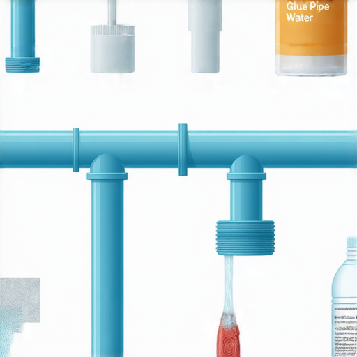 膠水管修復漏水的過程，展示如何快速有效地處理水患，讓家庭恢復正常用水。工具及材料整齊擺放，強調膠水管的即時修復效果。