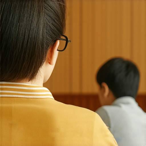 盲人利用聽覺引導前行的情景，背景為外籍英文老師進行一對一教學服務，展現學習與生活融合的重要性，強調聽覺在學習過程中的重要角色。