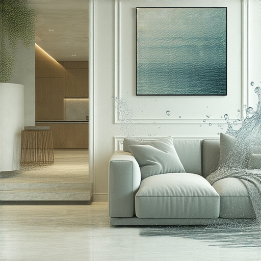 UGL防水漆產品展示，強調其防水性能，家居環境前景，防水技術結合美觀，無懼水災，適合各類居家裝修，提升住宅安全與舒適度。