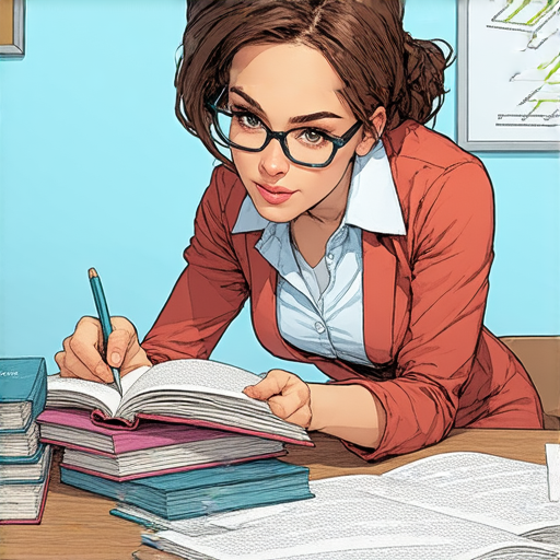 一位外籍英文老師與學生在課堂上互動，探討全球經濟產值的秘密，畫面中有書籍和筆記本，象徵一對一的學習模式和探索知識的過程。