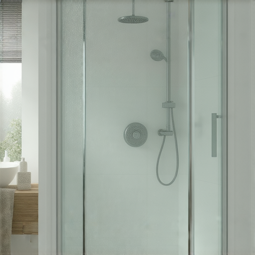 膠邊浴屏安裝後的浴室，展現防水絕技，無漏水問題，清晰顯示浴屏的設計與工藝，搭配干爽環境，完美解決浴室漏水困擾，提升居家生活品質。