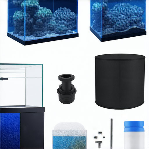 防水缸選擇指南，展示不同類型的防水缸與配件，及水族設備，幫助實現水族夢想的理想選擇，背景襯托出水族世界的美麗與多樣性。