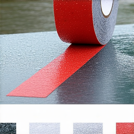 Flex Tape 防水膠帶展示在多種表面上，無論是金屬、塑料還是玻璃，承受住水流的測試，強調其防水特性和黏著力，適合修補各種漏水問題。