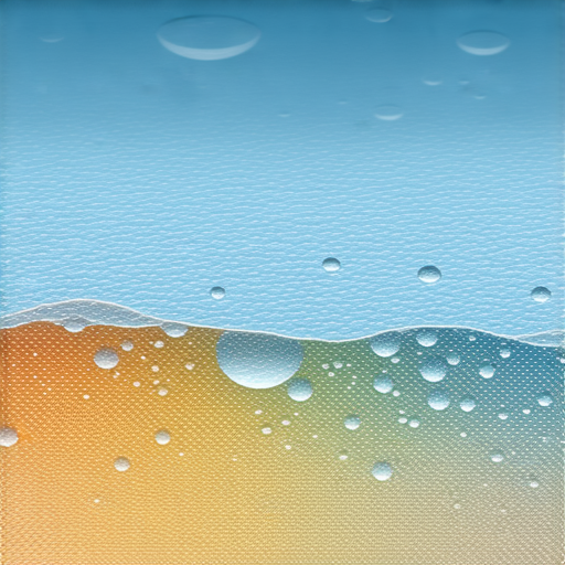 滴水形成過程的科學機制示意圖，顯示水滴在表面上聚集與滾動的過程，揭示水的物理特性與環境影響，讓觀者深刻了解水的行為及其背後的科學原理。