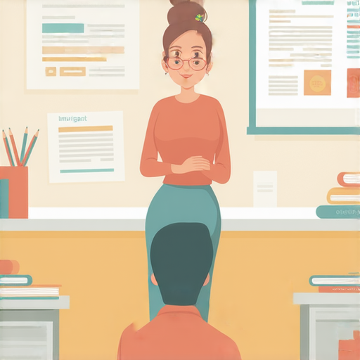 移民英文試必勝主題的圖片，顯示外籍老師與學生進行一對一教學，強調提升英文動詞能力，背景有學習材料及鼓舞人心的學習氛圍。