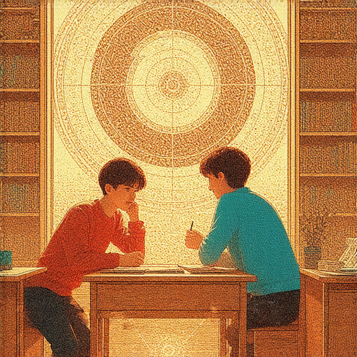 算命與英文學習結合的創意圖片，顯示學員與外籍老師互動，輔導過程中運用算命元素，探索語言命運，強調一對一學習的重要性，激發學生的學習熱情。