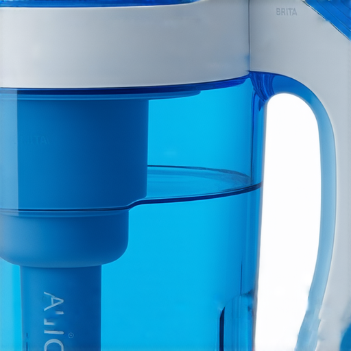 Brita Flow濾水箱的特寫，展示其創新的過濾技術，轉換自來水為清新飲用水，象徵著飲水革命的商機與優勢，促進健康生活。