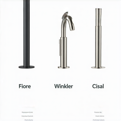 Fiore、Winkler和Cisal三款水龍頭的比較圖，展示各款水龍頭的設計與功能特點，幫助消費者選擇最佳水龍頭，包含關鍵字「水龍頭」、「Fiore」、「Winkler」、「Cisal」。