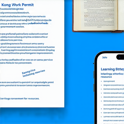 提升英文能力的秘訣，展示香港工作證明樣本和專業外籍一對一教學服務的圖片，強調學習策略和資源，吸引需要改善英語技能的人士。