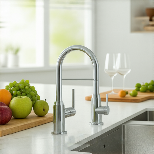 三用水龍頭展示，顯示飲水過濾系統，精美的設計與高效能，輕鬆提升家庭飲水品質，推薦選擇三用水龍頭，讓家人享受安全健康的水源。