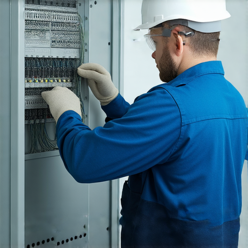 揭開電力安全的秘密，展示專業技術人員進行電力設備檢測與保養的畫面，強調五年檢測的重要性和關鍵技巧，確保用電安全與設備穩定運行。