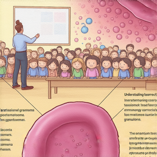 用英文形容肉芽的圖片，展示其特徵和外觀，並包含外籍老師指導的場景，幫助學習者提升語言技能，立即了解肉芽的正確表達方式。