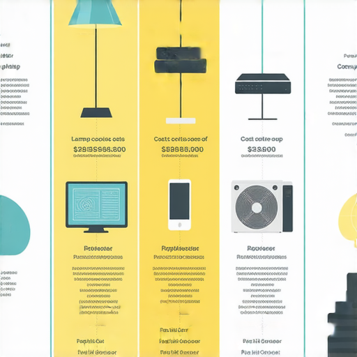 修電燈、電腦和電風扇的價格比較圖，揭示不同設備維修費用的秘密，讓讀者了解維修成本差異及重要性。