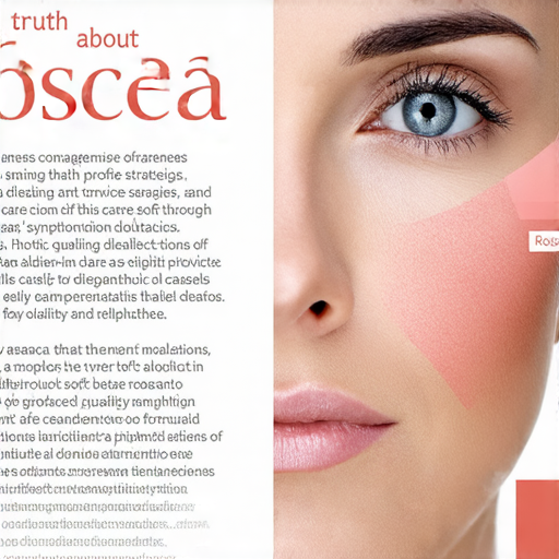 揭開玫瑰痤瘡真相的圖片，專家分享對應策略與解決方法，展示症狀與護理建議，助你全面了解玫瑰痤瘡。