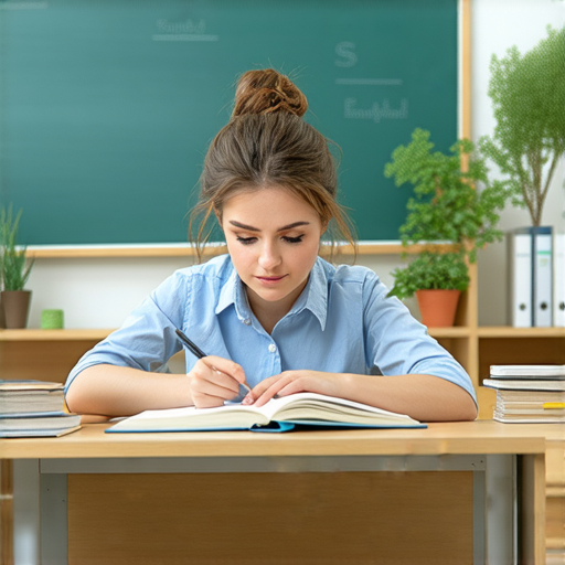 外籍英文老師一對一教學場景，學生專心學習，銀狐英文標誌顯示提升語言能力的機會，教室環境溫馨，強調個性化教學與有效學習。