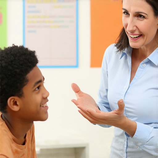 專業外籍英文老師一對一教學場景，學生愉快學習英語，彰顯英語流利之路的成就，老師引導問題交流，互動生動有趣，打造個性化學習經驗。