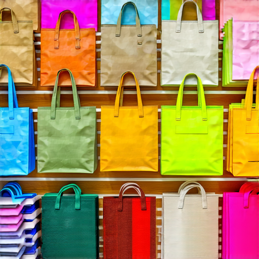 不織布袋訂製過程中的原材料展示，色彩豐富的樣品與多種設計理念，展現不織布袋的無限可能與創意應用，吸引消費者探索環保與時尚的完美結合。