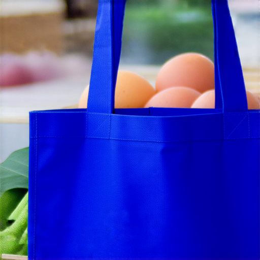 深水埗不織布袋展示，手提袋造型時尚，材質環保，適合購物使用，背後是繁忙的市場景象，突顯都市生活與環保購物的結合，為消費者提供優雅實用的選擇。