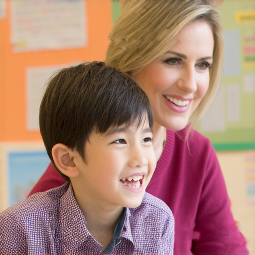 探索外籍英語老師的教學場景，學生在一對一的環境中積極互動，專注學習，展現英語流暢度，背景為溫馨的教室氛圍，體驗外籍老師的魔力。