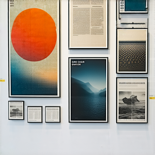 掛牆海報架展示多樣化的藝術海報，增添室內空間美感，讓家居環境煥然一新，突出創意裝飾與設計感，適合現代家居風格。