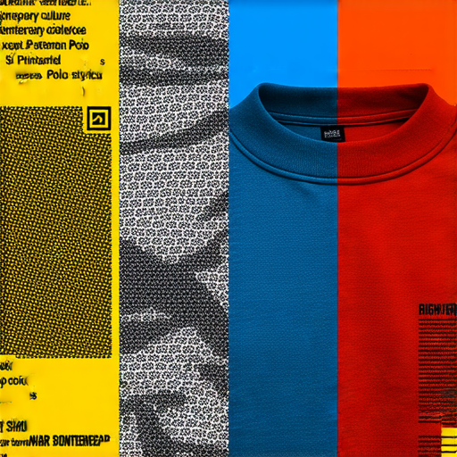 時尚穿搭展示印刷POP與Polo衝突風格，豐富色彩與獨特圖案相互交融，展現探索新選擇的生動與活力。