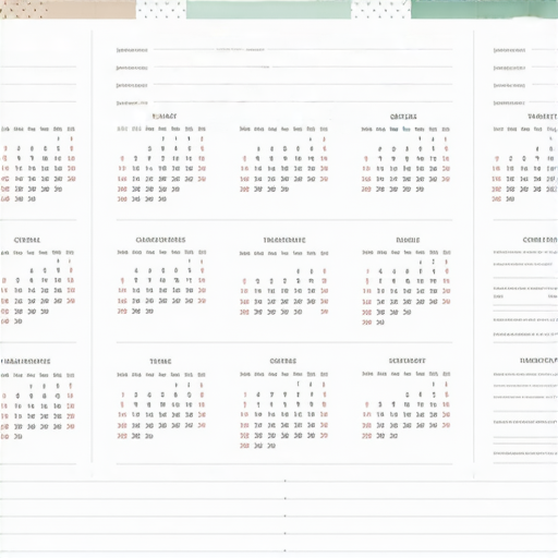 設計專屬月曆的過程，展示各式樣式與顏色選擇，手工製作和數位設計工具，提醒人們如何打造個人理想的時間伴侶，提升生活規劃與管理效率。