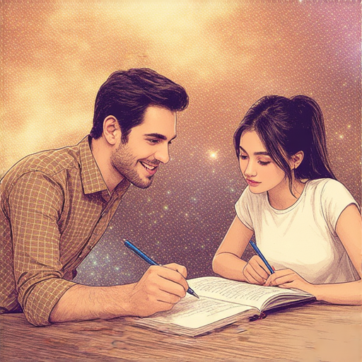 探索銀河系的英文秘密圖示，展示一對一外籍老師教學場景，學生專注學習，開啟語言旅程，促進英語技能提升，吸引更多學習者加入。