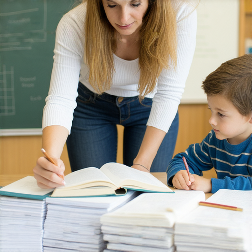 外籍老師一對一教學場景，學員專注於提升英文水平，書本和筆記材料散落在桌上，展現學習氛圍。立即開啟學習新篇章，連續提高英文能力。