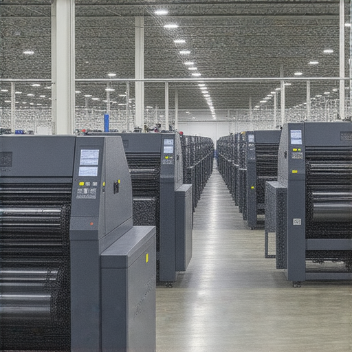 揭開原子印的神秘面紗，展示地址印公司背後秘密的圖片，內容包含印刷設備、原料和流程，以及工作人員專注的面貌，突顯技術與創新的結合。