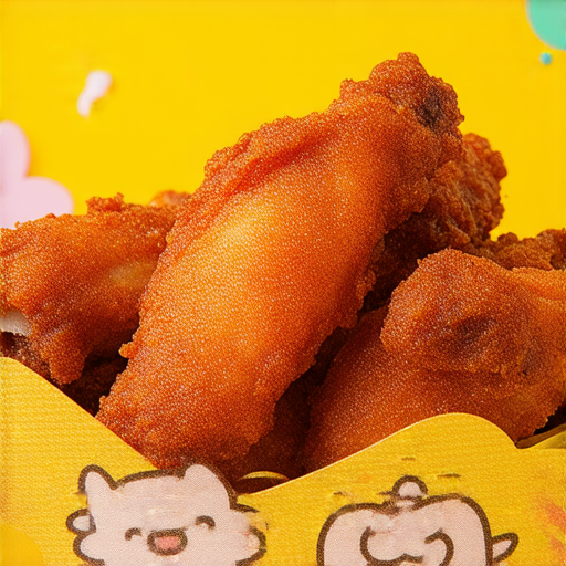 微辣雞wing與搞笑meme的組合，一份色香味俱全的美食畫面，搭配生動有趣的圖像解析，讓人開心又開眼界，完美呈現幽默與美味的完美結合。