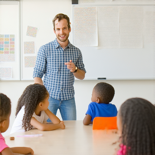 外籍老師指導學生學習盛事英語，畫面展現輕鬆的交流氛圍，學生專注學習，背景為教室環境，邀請立即報名體驗一對一課程。