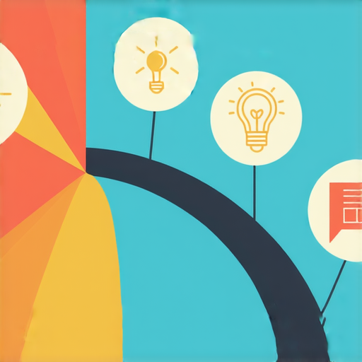 成功秘訣、逆襲、學習過程的圖示，展示五個重要的成功策略，透過視覺化的方式鼓勵觀眾掌握技巧，實現夢想，提升自信，邁向成功之路。