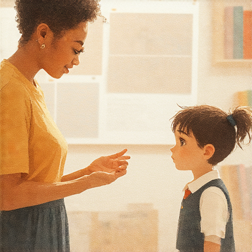 外籍英文老師與學生一對一互動，學生展現專注與好奇，背景為英語學習環境，強調發現外籍老師教學的無限可能，激發學習興趣。