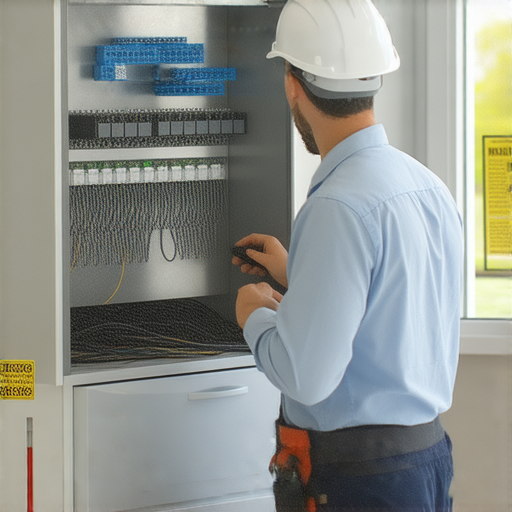 掌握漏電測試技巧的專業人員在家中進行電器安全檢查，確保電器正常運行並保護家人安全，旁邊擺放測試儀器和工具，強調安全的重要性。