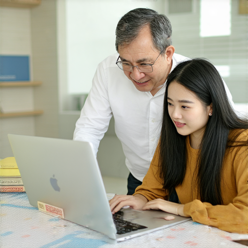 疫症影響下的在線學習場景，外籍老師與學生一對一互動，提升英文能力的教學環境，顯示現代學習方式的靈活性及便利性。