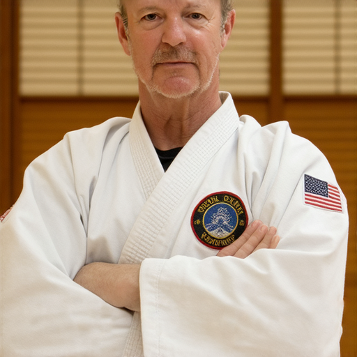 外籍老師教授空手道與跆拳道的英文課程，一對一教學環境，學員展現自信，提升語言能力，背景展示武道場景，營造運動與學習的氛圍。