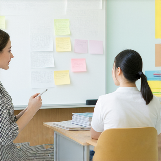 外籍英文老師一對一教學場景，學生專注學習，擺脫職業病，提高工作效率，提升英文能力，創造更佳工作表現，適合需要改善溝通技巧的專業人士。