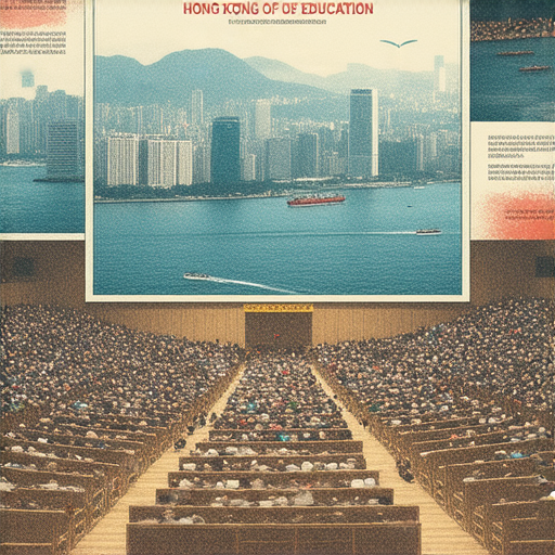 香港回歸20周年主題圖片，展示探索語言背後的故事的意象，強調一對一外籍英語教學的體驗，搭配象徵香港的地標與文化元素。