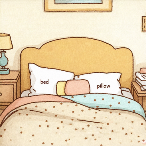 揭秘睡房英文詞彙的圖片，展示外籍老師教授超實用對話技巧，內容包括睡床、枕頭等詞彙，幫助學習者提升英語交流能力。