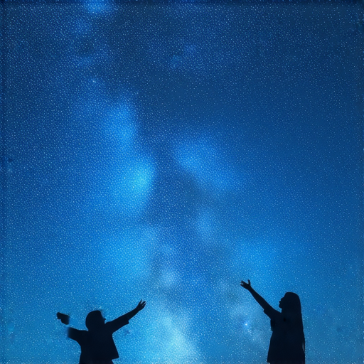 流星雨背景下的學生與外籍老師互動學習英語的場景，展現流暢對話與興奮表情，鼓勵立即預約外籍老師，讓你的英語在星空下閃耀。